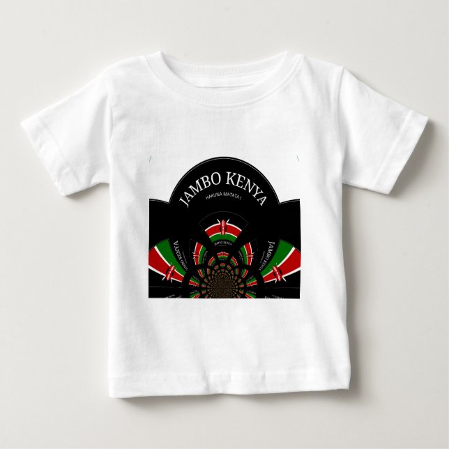 Kenyan Flag Inspired Jambo Welcome Design Art  Baby T-Shirt (Front)