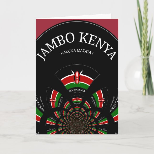 Kenyan Flag Inspired Jambo Welcome Design Art  Card (Front)