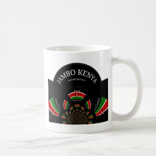Kenyan Flag Inspired Jambo Welcome Design Art Coffee Mug