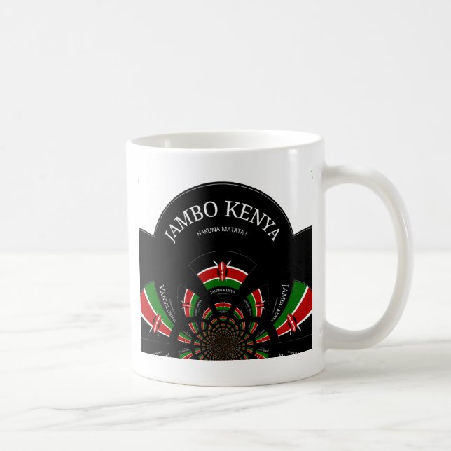 Kenyan Flag Inspired Jambo Welcome Design Art  Coffee Mug (Right)