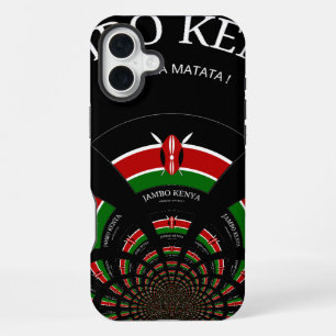 Kenyan Flag Inspired Jambo Welcome Design Art  iPhone 16 Plus Case