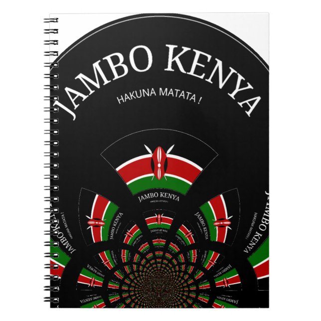 Kenyan Flag Inspired Jambo Welcome Design Art  Notebook (Front)