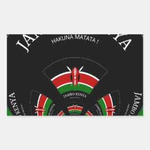 Kenyan Flag Inspired Jambo Welcome Design Art Rectangular Sticker
