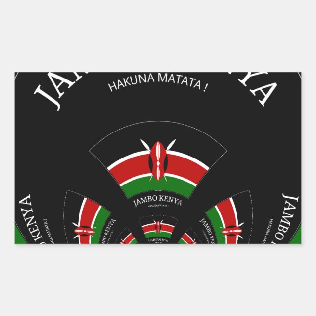 Kenyan Flag Inspired Jambo Welcome Design Art  Rectangular Sticker (Front)