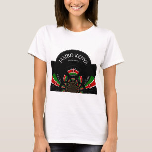 Kenyan Flag Inspired Jambo Welcome Design Art  T-Shirt