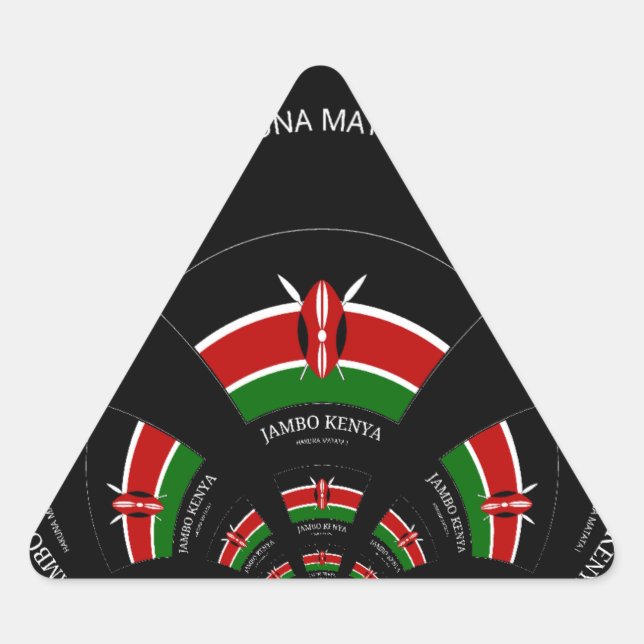Kenyan Flag Inspired Jambo Welcome Design Art  Triangle Sticker (Front)