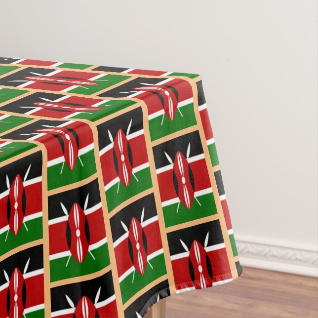 Kenyan Flag & Kenya dining tablecloth decor Africa (In Situ)