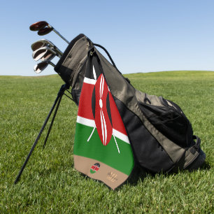 Kenyan flag & Kenya monogrammed /Africa golf towel
