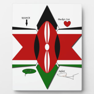Kenyan Flag Safari Design: Bucket List Plaque