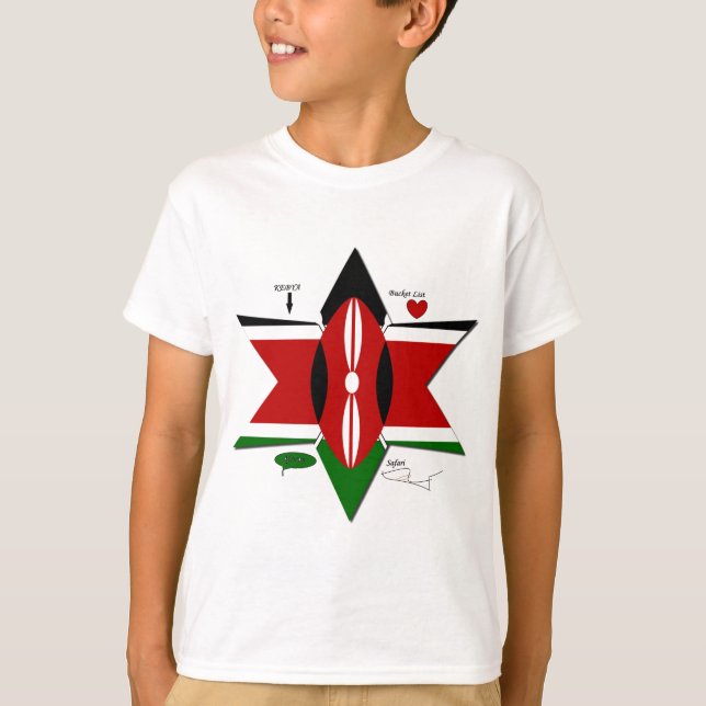 Kenyan Flag Safari Design: Bucket List T-Shirt (Front)