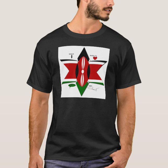 Kenyan Flag Safari: Star Design | Bucket List Idea T-Shirt (Front)