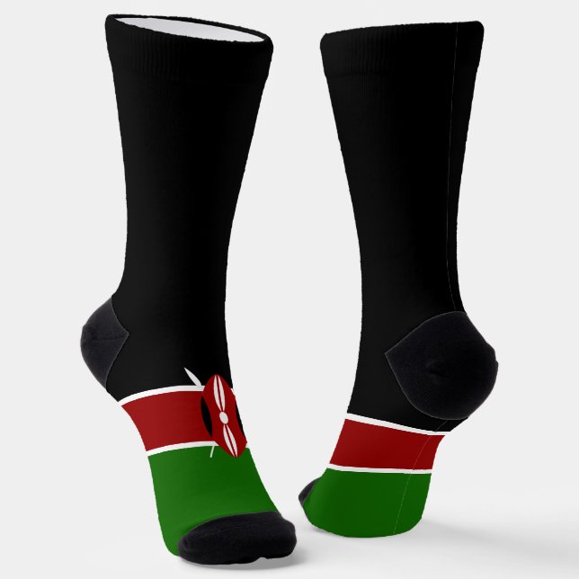 Kenyan flag socks (Angled)