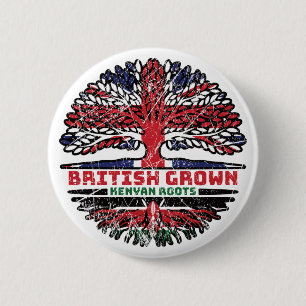 Kenyan Kenya Uk United Kingdom British Tree Roots 6 Cm Round Badge