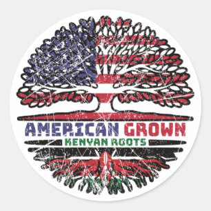 Kenyan Kenya US American United States Tree Classic Round Sticker