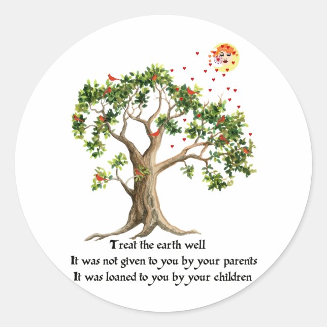 Kenyan Nature Proverb Classic Round Sticker (Front)