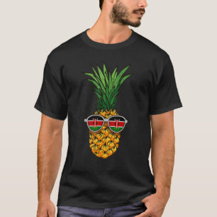 Kenyan Pineapple Kenya Flag Sunglasses Summer Time T-Shirt