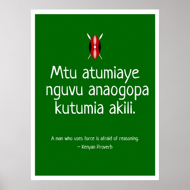 Kenyan Proverb Poster (Front)
