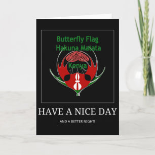Kenyan Shield Design: Butterfly Flag. Card