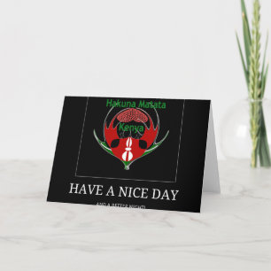 Kenyan Shield Design: Butterfly Flag.  Card