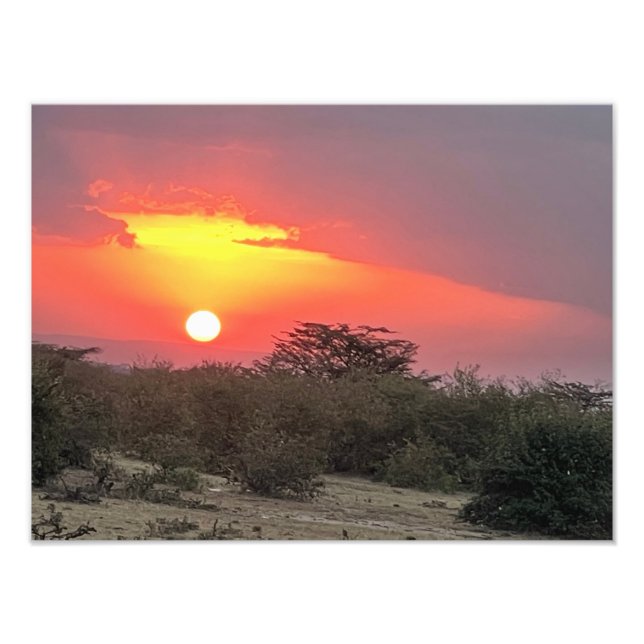 Kenyan Sunset Photo Print (Front)