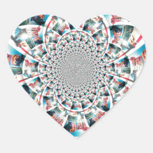 Kenyan Tapestry Kaleidoscope Art Print Heart Sticker