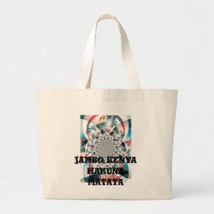 Kenyan Tapestry Kaleidoscope Art Print Large Tote Bag