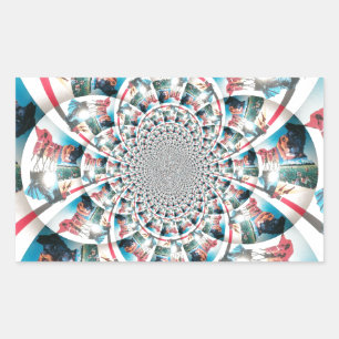 Kenyan Tapestry Kaleidoscope Art Print Rectangular Sticker