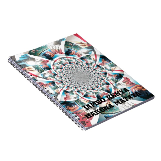 Kenyan Tapestry Kaleidoscope Art Print Spiral Notebook (Right Side)
