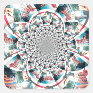Kenyan Tapestry Kaleidoscope Art Print Square Sticker