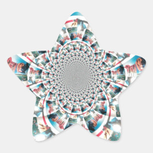 Kenyan Tapestry Kaleidoscope Art Print Star Sticker