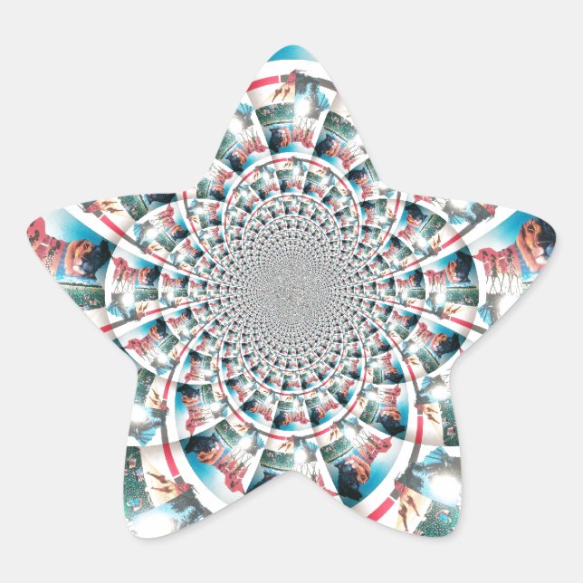 Kenyan Tapestry Kaleidoscope Art Print Star Sticker (Front)