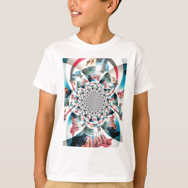 Kenyan Tapestry Kaleidoscope Art Print T-Shirt (Front)