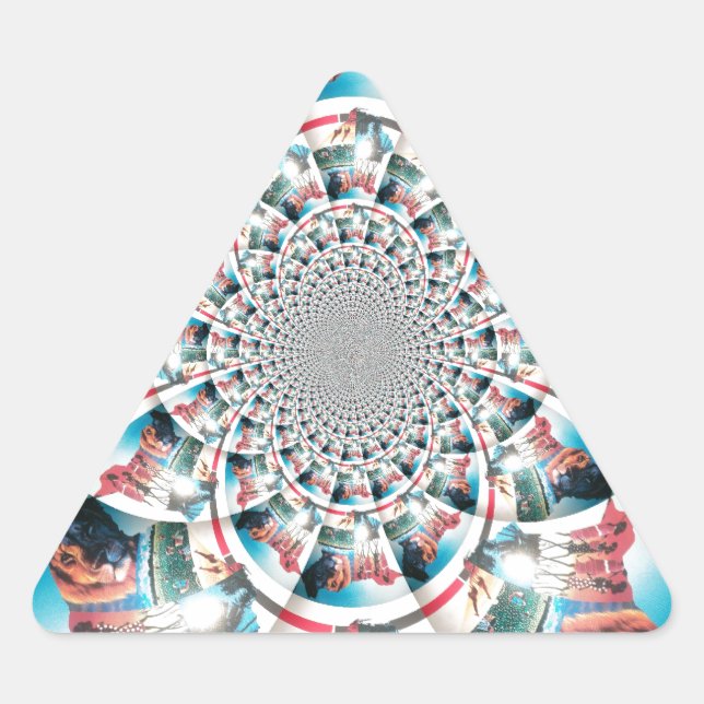 Kenyan Tapestry Kaleidoscope Art Print Triangle Sticker (Front)