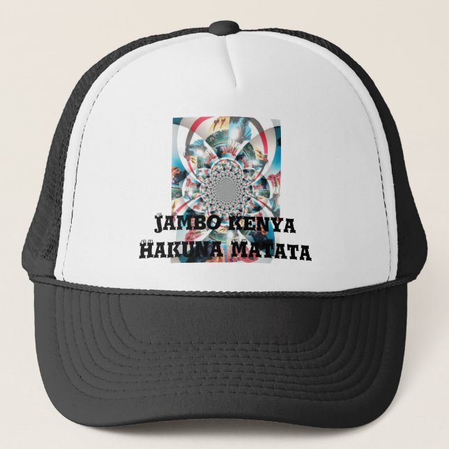 Kenyan Tapestry Kaleidoscope Art Print Trucker Hat (Front)