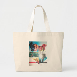 Kenyan Tapestry: Wildlife, Culture, and Coastal Be Large Tote Bag