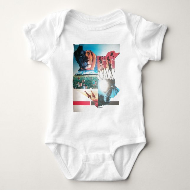 Kenyan Tapestry: Wildlife, Culture & Coastal Beach Baby Bodysuit (Front)
