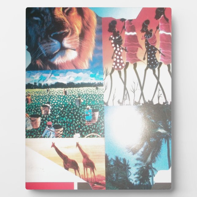 Kenyan Tapestry: Wildlife, Culture,& Coastal Beach Plaque (Front)