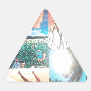 Kenyan Tapestry: Wildlife, Culture,& Coastal Beach Triangle Sticker