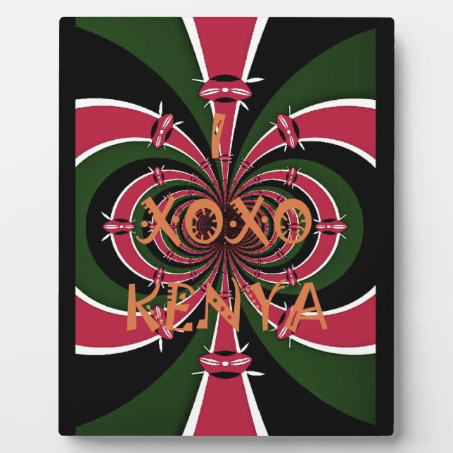 Kenyan Travel Gift – Hugs & Kisses Design Plaque (Front)