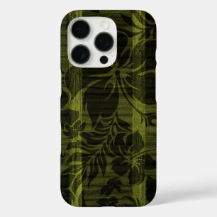 Keokea Beach Faux Wood Surfboard in Green iPhone 16 Pro Case