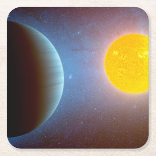 Kepler-10 Star System. Square Paper Coaster