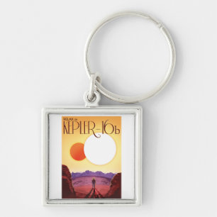 Kepler-16b: Binary Solar Sunset Fine Art Space Key Ring