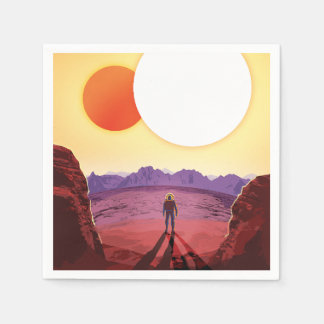 Kepler-16b: Binary Solar Sunset Fine Art Space Napkin