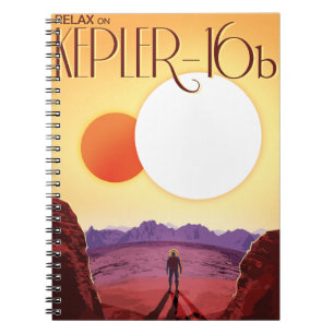 Kepler-16b: Binary Solar Sunset Fine Art Space Notebook