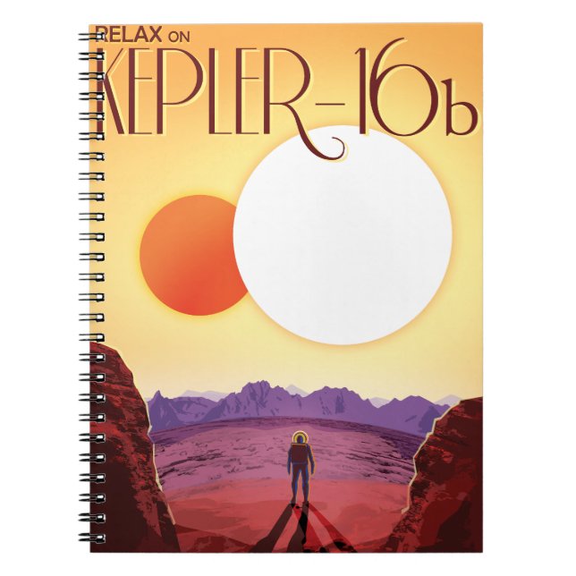 Kepler-16b: Binary Solar Sunset Fine Art Space Notebook (Front)