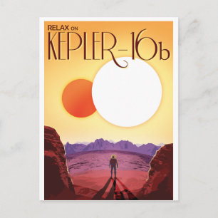 Kepler-16b: Binary Solar Sunset Fine Art Space Postcard
