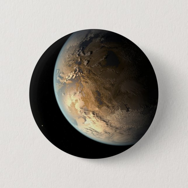 Kepler-186f Orbiting A Distant Star. 6 Cm Round Badge (Front)