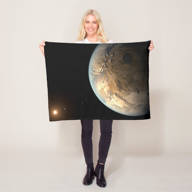 Kepler-186f Orbiting A Distant Star. Fleece Blanket (In Situ)