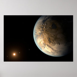 Kepler-186f Orbiting A Distant Star. Poster
