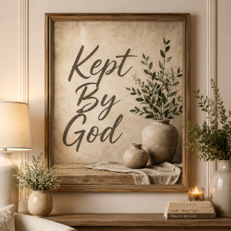 Kept By God Neutral Rustic Wall Art